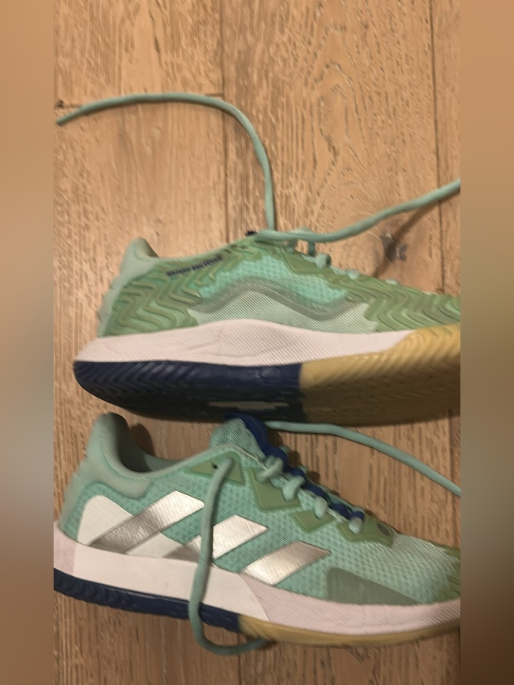 adidas Mint Green and Silver Women's Sneakers